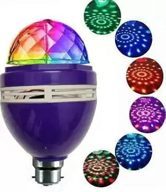 360 Degree Colorful Rotating LED Decorative Disco Lamp LED Bulb (Pack of one)