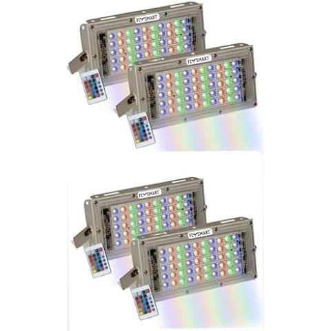 Brick Light 50W RGB Flood Light Brick Ultra Bright Lens LED Strip Light with Waterproof IP65 LED Lights Disco Lights Home Outdoor Light with Remote Control DJ Light 85% Energy Saving (Pack of 1)