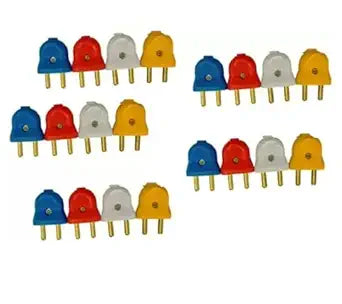 Polycarbonate Multicolor 2 Pin Male Plug Top ( Pack of 10) Plug Pin (4.1 mm)