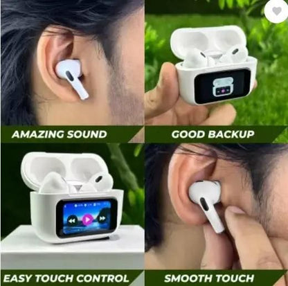 Smart Wireless Earbuds with LCD Touch Screen (Pack of 1)