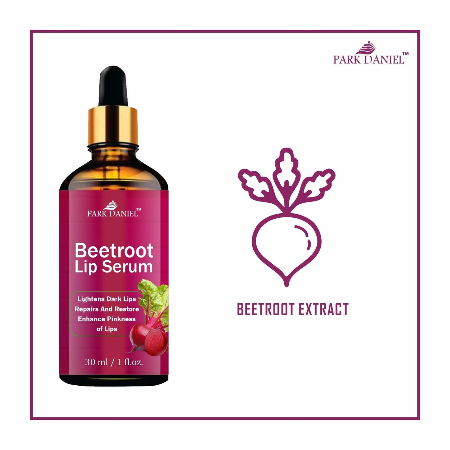 Park Daniel Beetroot Lip Serum Oil- For Soft and Shiny Lips Combo (Pack Of 2) Bottle of 30ml(60ml)