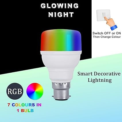 07 watt LED Bulb | 7 Colors in 1 LED Bulb | Scene Switch Bulb for Home & Decoration | Color: Tunable White, Pack of 1